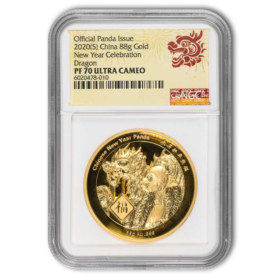 2020 China New Year Celebration 88 gram Gold Panda PF-70 NGC