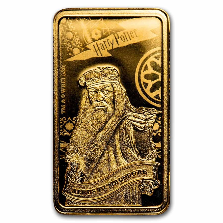 2020 Cook Islands 1/2 Gram Gold Harry Potter Ingot (Dumbledore)