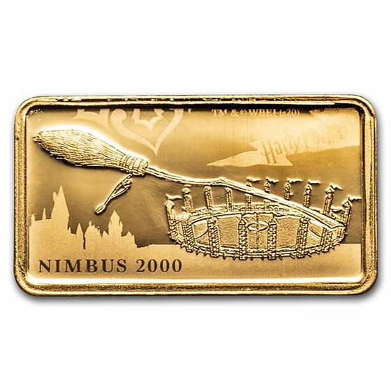 2020 Cook Islands 1/2 Gram Gold Harry Potter Ingot (Nimbus 2000) 2020 Cook Islands 1/2 Gram Gold Harry Potter Ingot (Nimbus 2000)