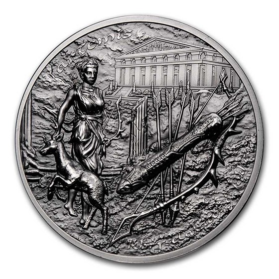 2020 Cook Islands 2 oz Silver UH Relief Bow & Arrow: Artemis 2020 Cook Islands 2 oz Silver UH Relief Bow & Arrow: Artemis