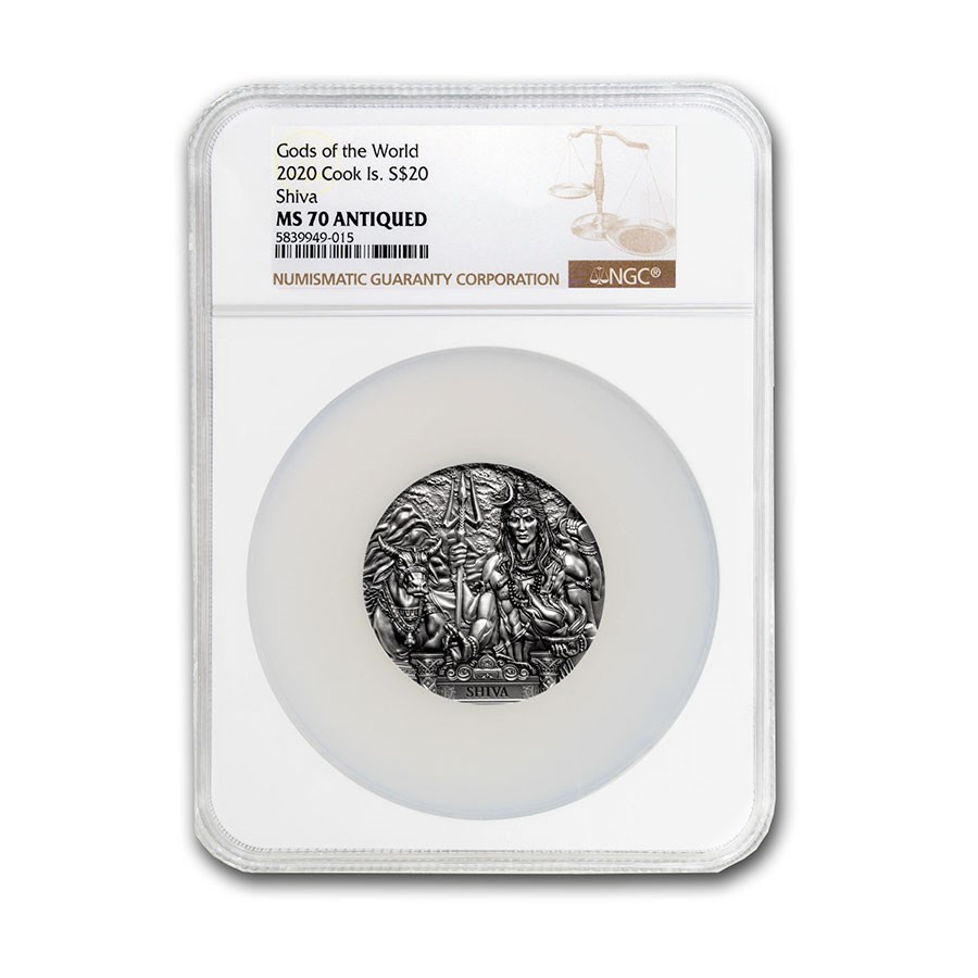 Buy 2020 Cook Islands 3 oz Silver Gods of the World: Shiva MS-70 NGC
