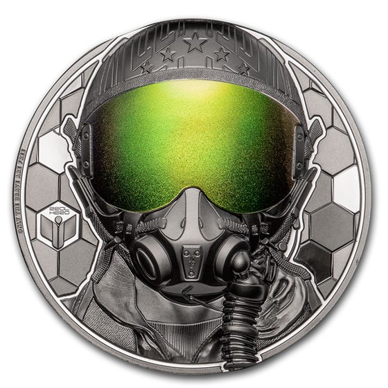 2020 Cook Islands 3 oz Silver Real Heroes; Fighter Pilot 2020 Cook Islands 3 oz Silver Real Heroes; Fighter Pilot