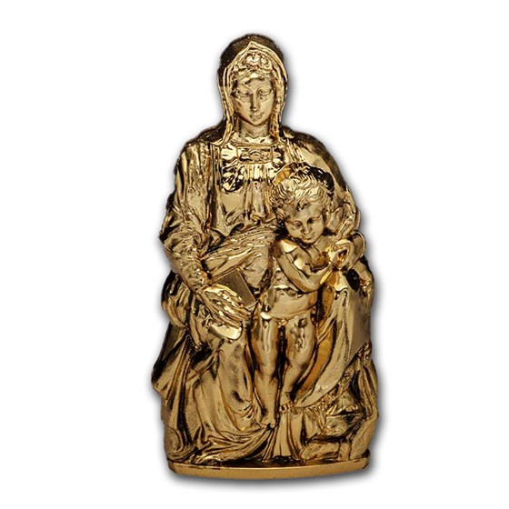 2020 Cook Islands 3 oz Silver Shaped Madonna of Bruges 2020 Cook Islands 3 oz Silver Shaped Madonna of Bruges