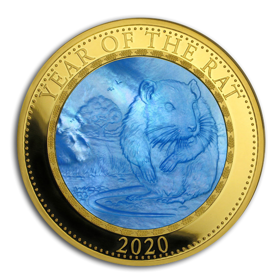 2020 Cook Islands 5 oz Gold Mother of Pearl Year of the Rat 2020 Cook Islands 5 oz Gold Mother of Pearl Year of the Rat