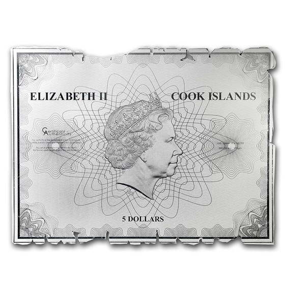 Buy 2020 Cook Islands Captain Cook's Voyage Map Foil Silver Note | APMEX