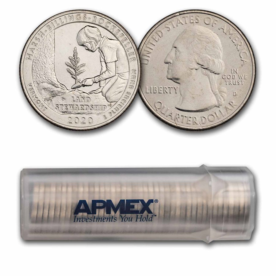 2020-D ATB Quarter Marsh-Billings-Rockefeller 40-Coin Roll BU