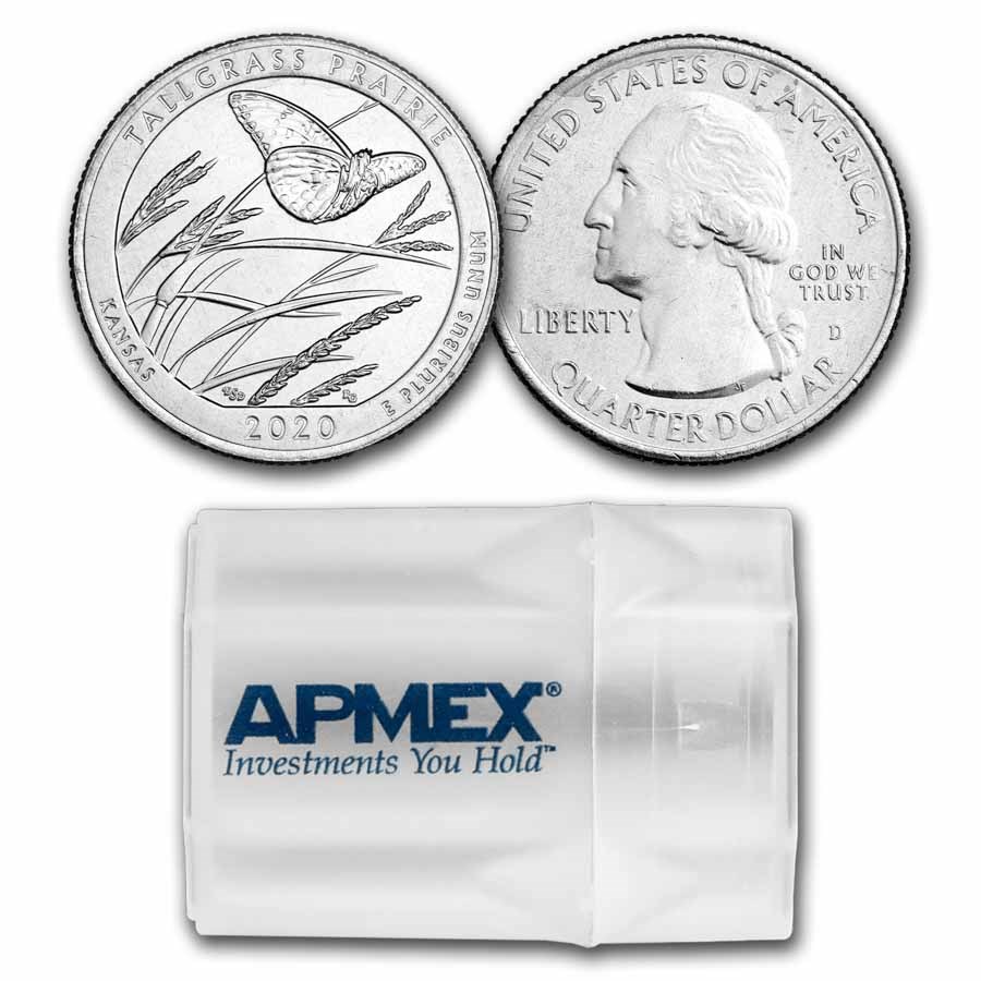 2020-D ATB Quarter Tallgrass Prairie Preserve 40-Coin Roll BU
