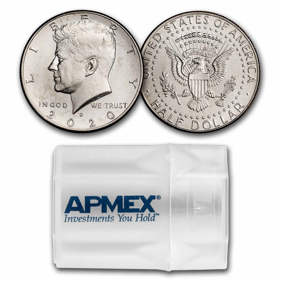 2020-D Kennedy Half Dollar 20-Coin Roll BU