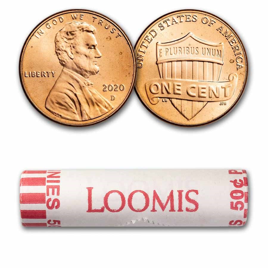 2020-D Lincoln Cent 50-Coin Roll BU
