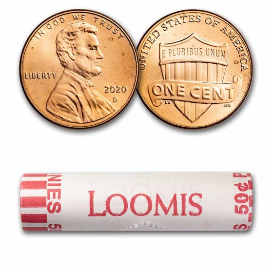 2020-D Lincoln Cent 50-Coin Roll BU 2020-D Lincoln Cent 50-Coin Roll BU