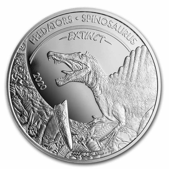 2020 Dem. Rep.of Congo 1 oz Silver Extinct Predators Spinosaurus 2020 Dem. Rep.of Congo 1 oz Silver Extinct Predators Spinosaurus