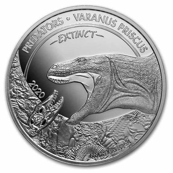 2020 Dem. Rep. of Congo Silver Extinct Predators Varanus Priscus 2020 Dem. Rep. of Congo Silver Extinct Predators Varanus Priscus