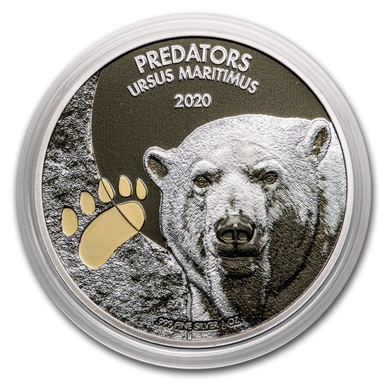 2020 Dem. Republic of Congo 1 oz Silver Polar Bear w/Color 2020 Dem. Republic of Congo 1 oz Silver Polar Bear w/Color