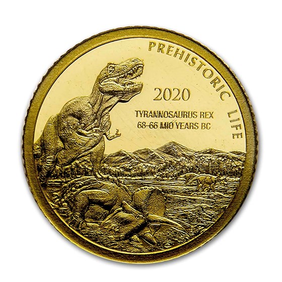 2020 Democratic Rep. of Congo 1/2 gram Gold Tyrannosaurus Rex BU 2020 Democratic Rep. of Congo 1/2 gram Gold Tyrannosaurus Rex BU