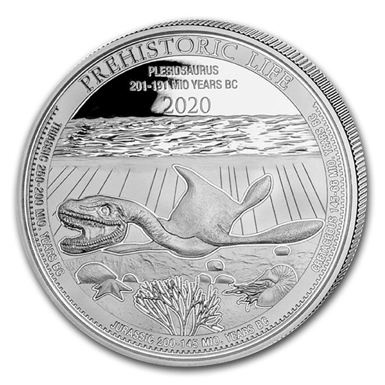2020 Democratic Rep. of Congo 1 oz Silver Plesiosaurus BU 2020 Democratic Rep. of Congo 1 oz Silver Plesiosaurus BU