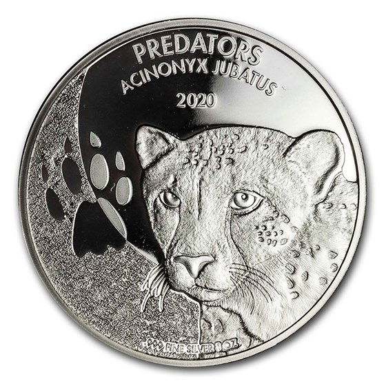 2020 Democratic Republic of Congo 1 oz Silver Cheetah BU 2020 Democratic Republic of Congo 1 oz Silver Cheetah BU