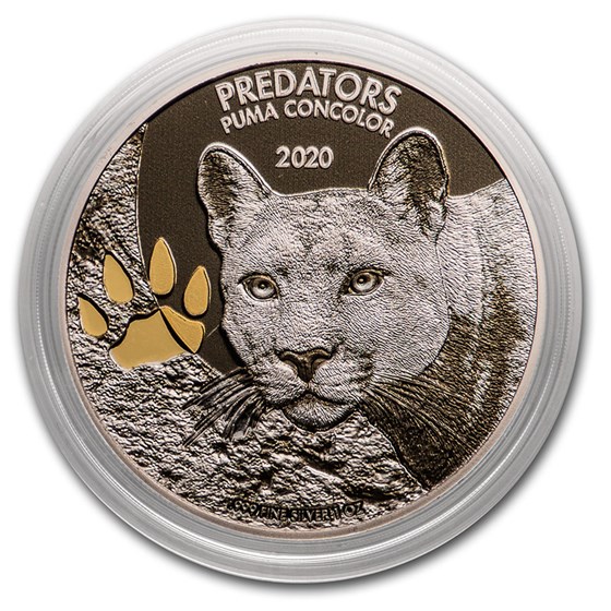 2020 Democratic Republic of Congo 1 oz Silver Cougar with Color 2020 Democratic Republic of Congo 1 oz Silver Cougar with Color