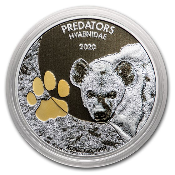 2020 Democratic Republic of Congo 1 oz Silver Hyena w/Color 2020 Democratic Republic of Congo 1 oz Silver Hyena w/Color