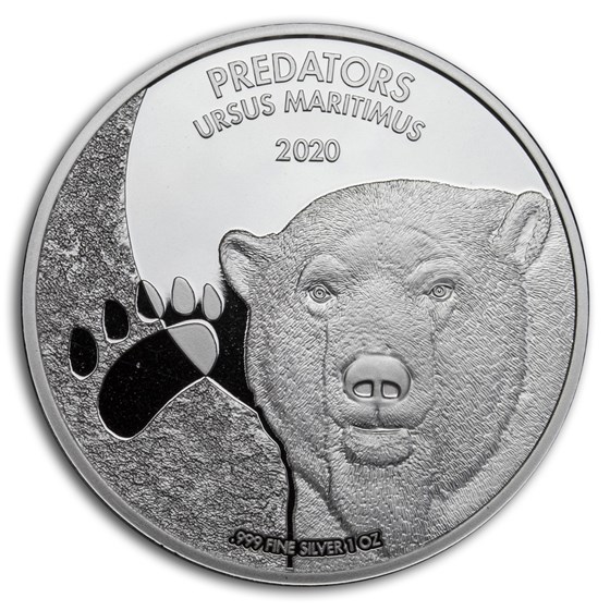 2020 Democratic Republic of Congo 1 oz Silver Polar Bear BU 2020 Democratic Republic of Congo 1 oz Silver Polar Bear BU