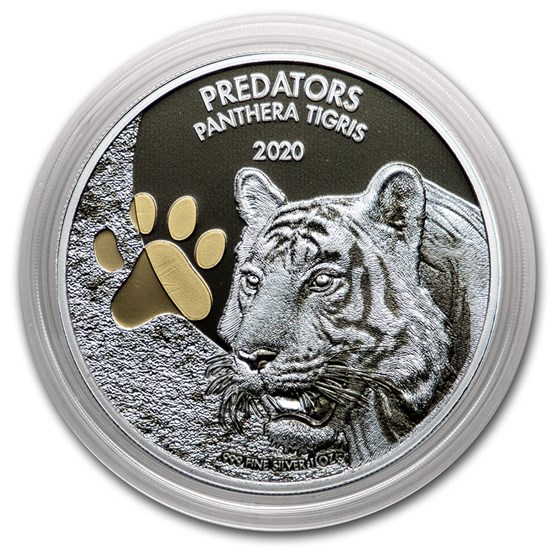 2020 Democratic Republic of Congo 1 oz Silver Tiger (Colorized) 2020 Democratic Republic of Congo 1 oz Silver Tiger (Colorized)