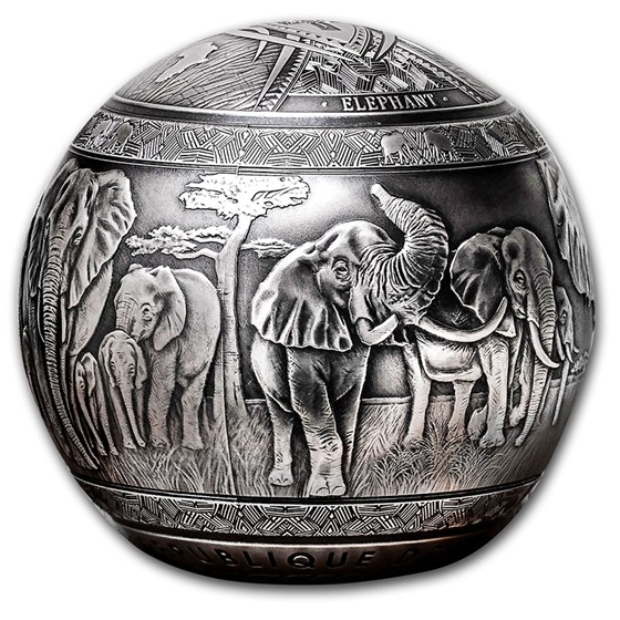 Buy 2020 Djibouti 1 kilo Silver Big Five of Africa Elephant Spherical ...