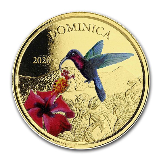 2020 Dominica 1 oz Gold Hummingbird (Colorized) 2020 Dominica 1 oz Gold Hummingbird (Colorized)