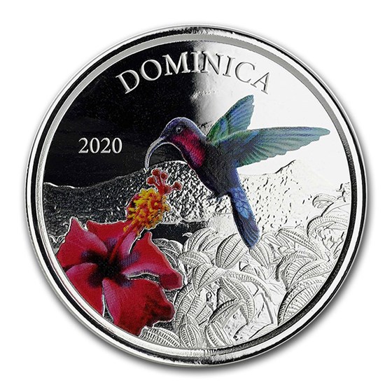 2020 Dominica 1 oz Silver Hummingbird Proof (Colorized) 2020 Dominica 1 oz Silver Hummingbird Proof (Colorized)