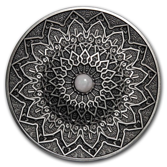 2020 Fiji 3 oz UHR Antique Finish Silver Mandala Art (Persian) 2020 Fiji 3 oz UHR Antique Finish Silver Mandala Art (Persian)