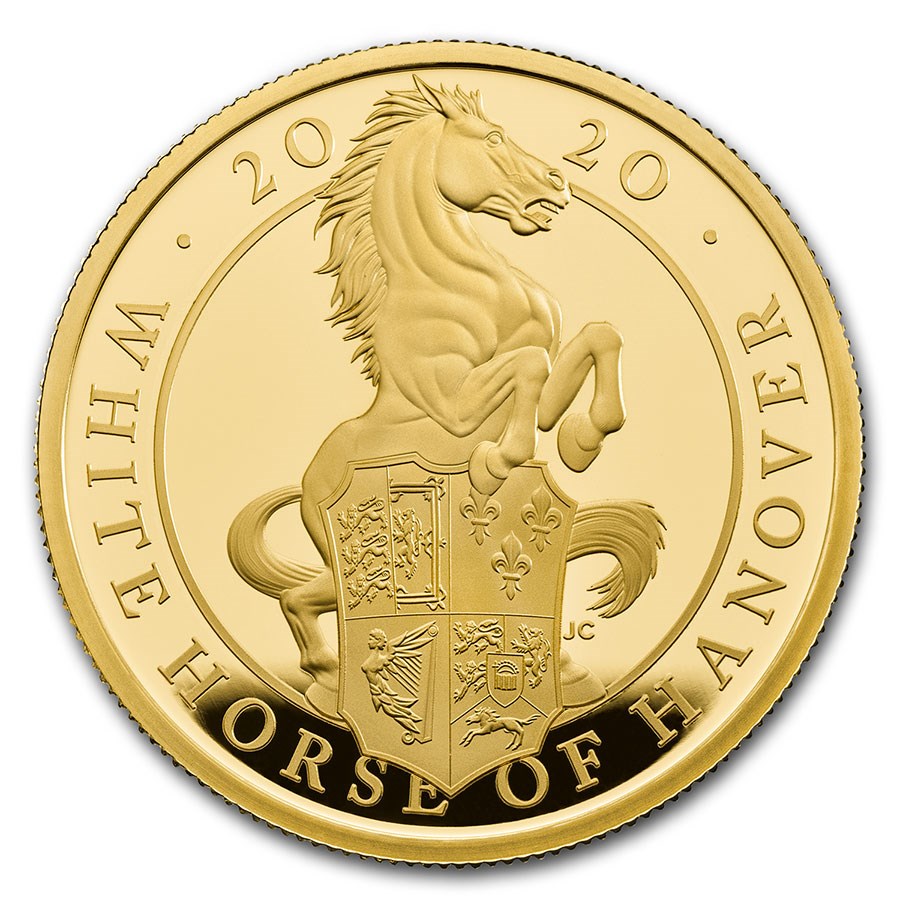 2020 GB 1 oz Gold Queen's Beasts White Horse Proof (w/Box & COA)