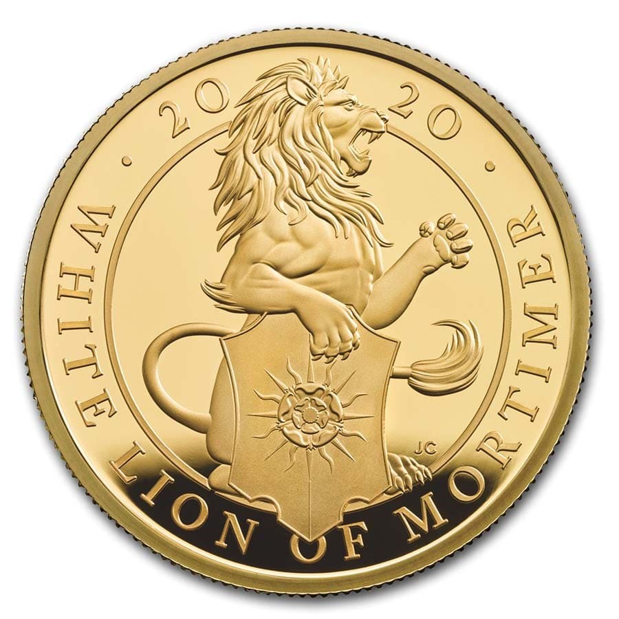 2020 GB 1 oz Gold Queen's Beasts White Lion Proof (w/Box & COA)