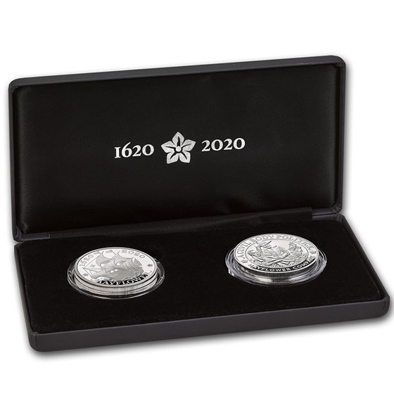 2020 GB 2-Coin Ag 400th Anniversary of the Mayflower Proof Set