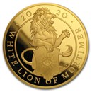 2020 GB 5 oz Gold Queen's Beasts White Lion Proof (Box & COA)