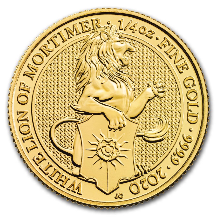 2020 Great Britain 1/4 oz Gold Queen's Beasts The White Lion