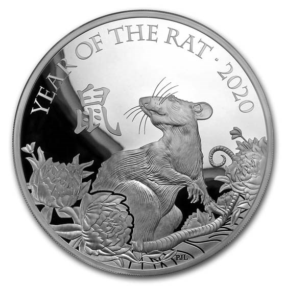 2020 Great Britain 1 kilo Silver Year of the Rat Prf (Box & COA) 2020 Great Britain 1 kilo Silver Year of the Rat Prf (Box & COA)