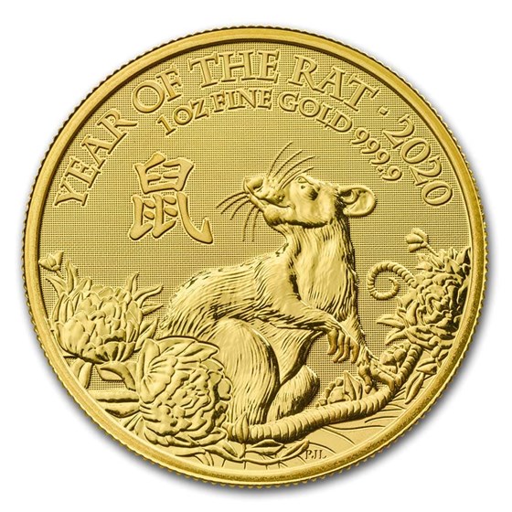 2020 Great Britain 1 oz Gold Year of the Rat BU 2020 Great Britain 1 oz Gold Year of the Rat BU