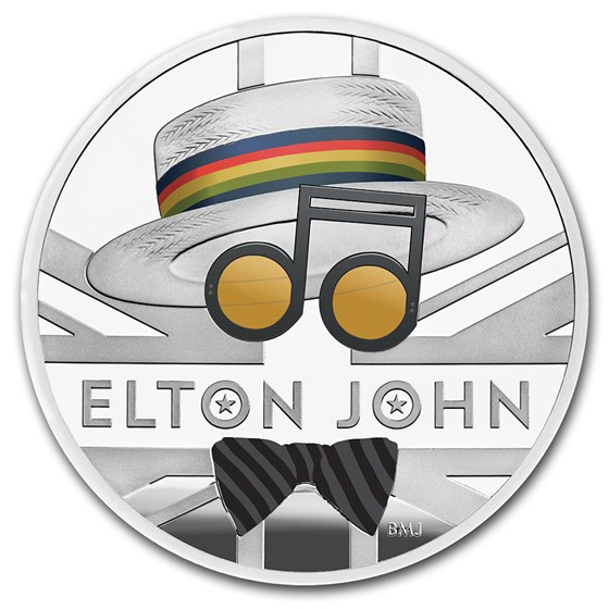 2020 Great Britain 1 oz Proof Silver Music Legends: Elton John 2020 Great Britain 1 oz Proof Silver Music Legends: Elton John