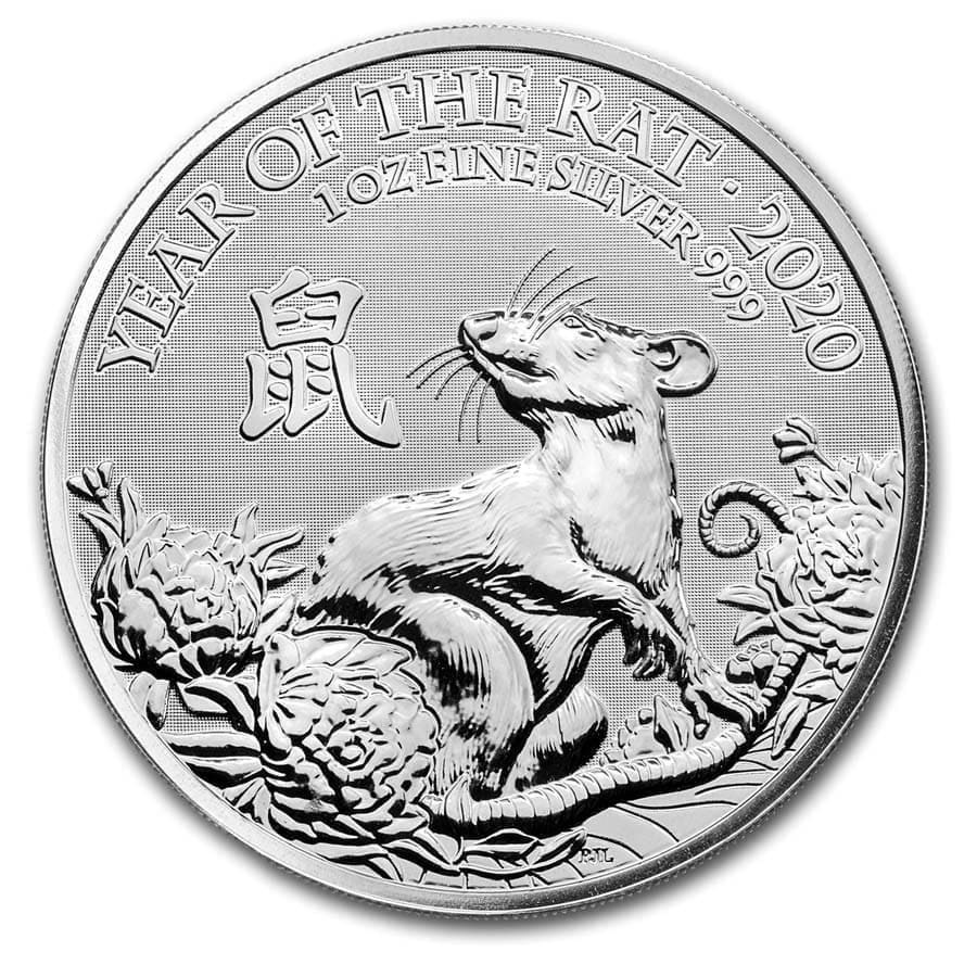 2020 Great Britain 1 oz Silver Year of the Rat BU