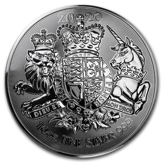 2020 Great Britain 10 oz Silver The Royal Arms BU 2020 Great Britain 10 oz Silver The Royal Arms BU