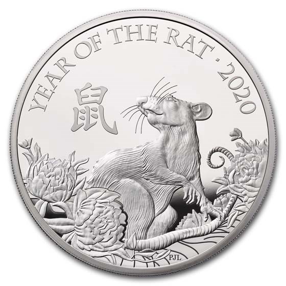 2020 Great Britain 5 oz Silver Year of the Rat Proof (Box & COA)