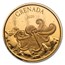 2020 Grenada 1 oz Gold Octopus BU