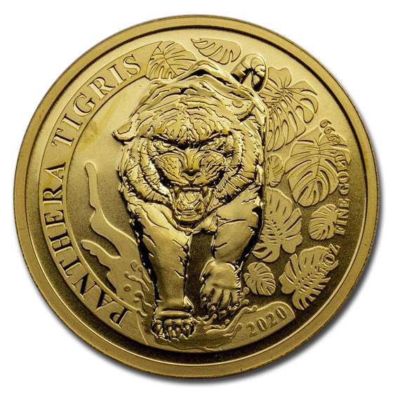 2020 Laos 1 oz Gold 2000 KIP Tiger BU Panthera Tigris - Abrasion 2020 Laos 1 oz Gold 2000 KIP Tiger BU Panthera Tigris - Abrasion