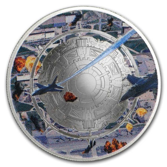 2020 Mesa Grande 1 oz Silver UFO Alien Invasion Curved Proof