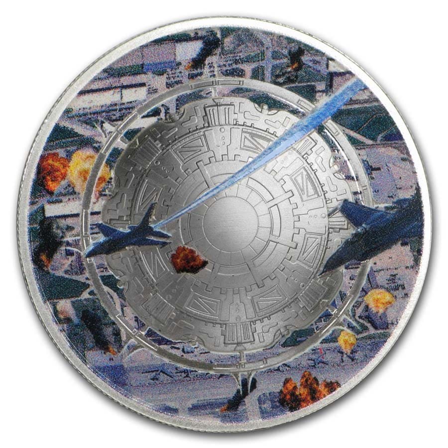 2020 Mesa Grande 1 oz Silver UFO Alien Invasion Curved Proof