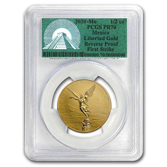 2020 Mexico 1/2 oz Reverse Proof Gold Libertad PR-70 PCGS (FS) 2020 Mexico 1/2 oz Reverse Proof Gold Libertad PR-70 PCGS (FS)