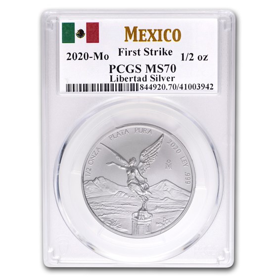 2020 Mexico 1/2 oz Silver Libertad MS-70 PCGS (First Strike) 2020 Mexico 1/2 oz Silver Libertad MS-70 PCGS (First Strike)