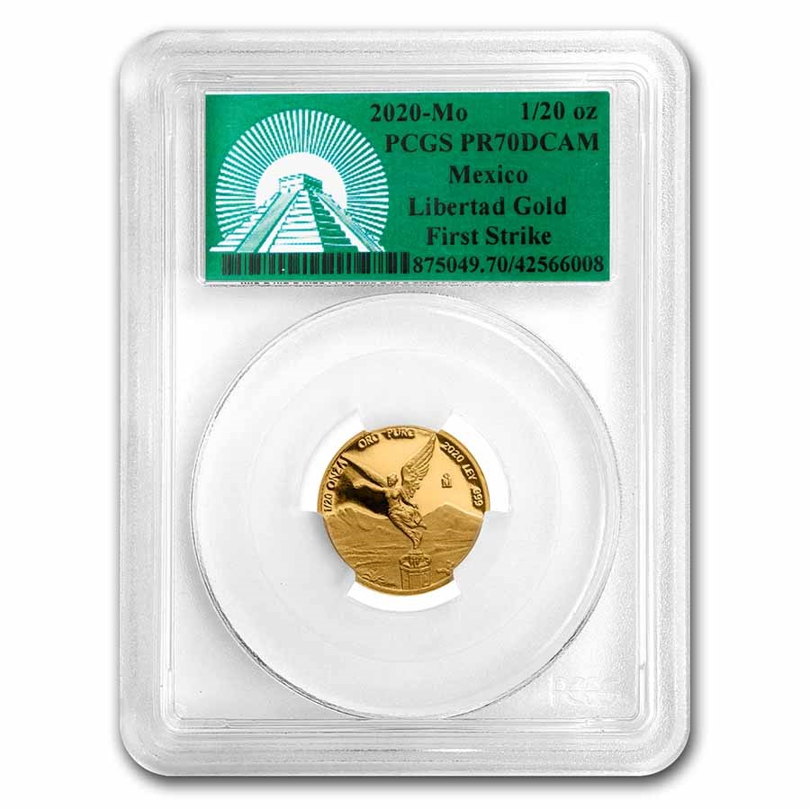 2020 Mexico 1/20 oz Pf Gold Libertad PR-70 PCGS (FS, Green Label)