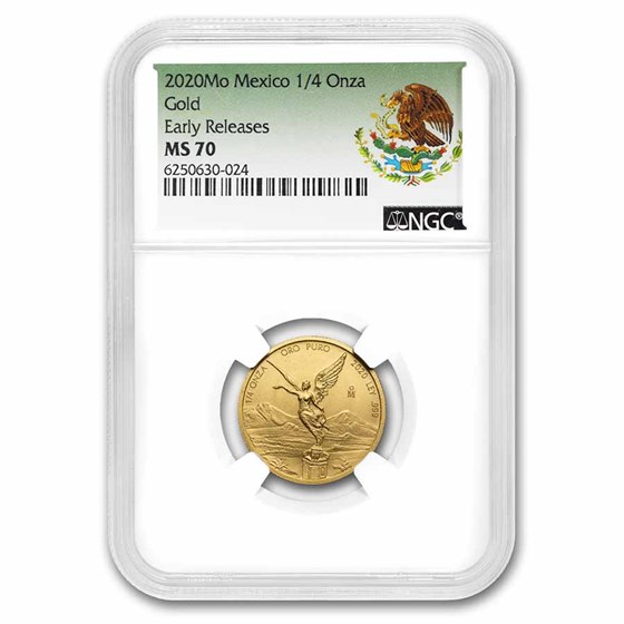 2020 Mexico 1/4 oz Gold Libertad MS-70 NGC (ER, Coat of Arms) 2020 Mexico 1/4 oz Gold Libertad MS-70 NGC (ER, Coat of Arms)