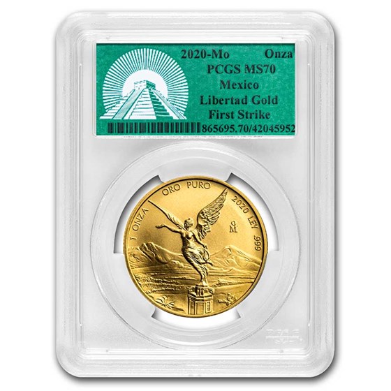 2020 Mexico 1 oz Gold Libertad MS-70 PCGS (FS, Green Label) 2020 Mexico 1 oz Gold Libertad MS-70 PCGS (FS, Green Label)