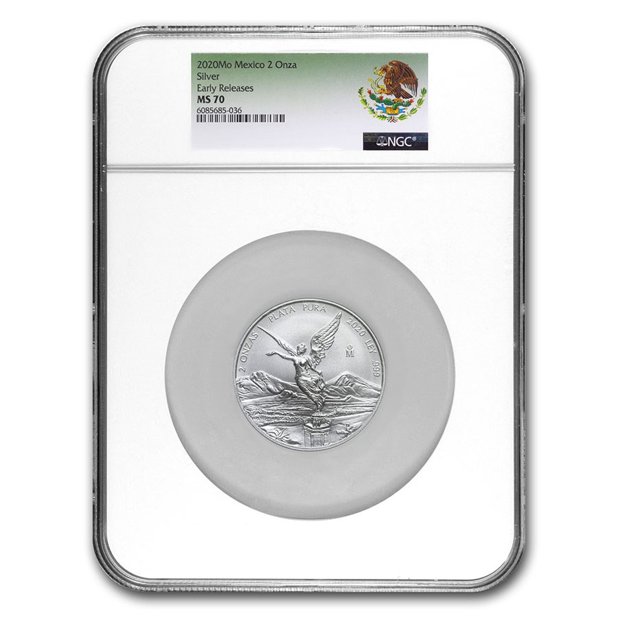 2020 Mexico 2 oz Silver Libertad MS-70 NGC (Early Release)