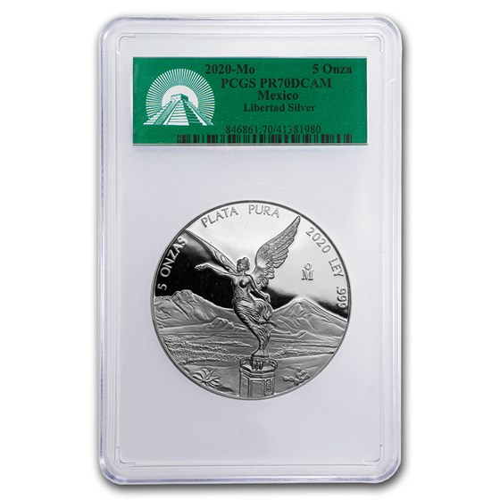 2020 Mexico 5 oz Silver Libertad PR-70 PCGS 2020 Mexico 5 oz Silver Libertad PR-70 PCGS